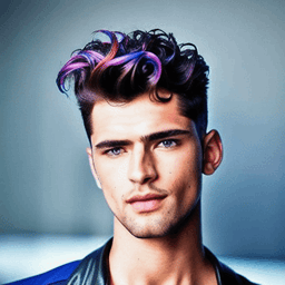 Short Curly Rainbow Hairstyle profile picture for men